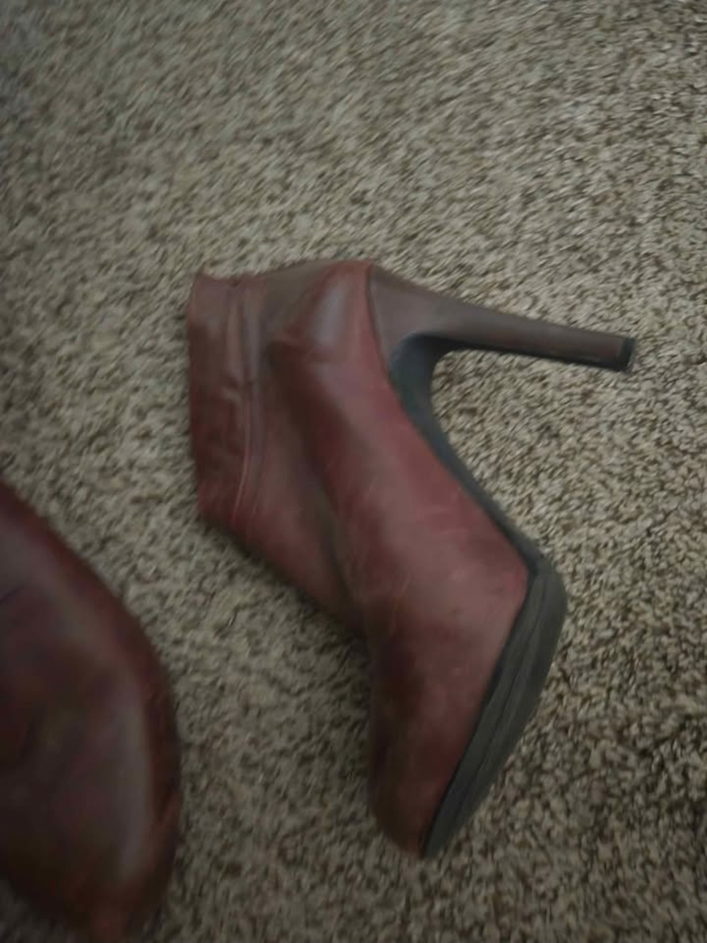 Jessica Simpson Burgundy High Heel Ankle Booties
